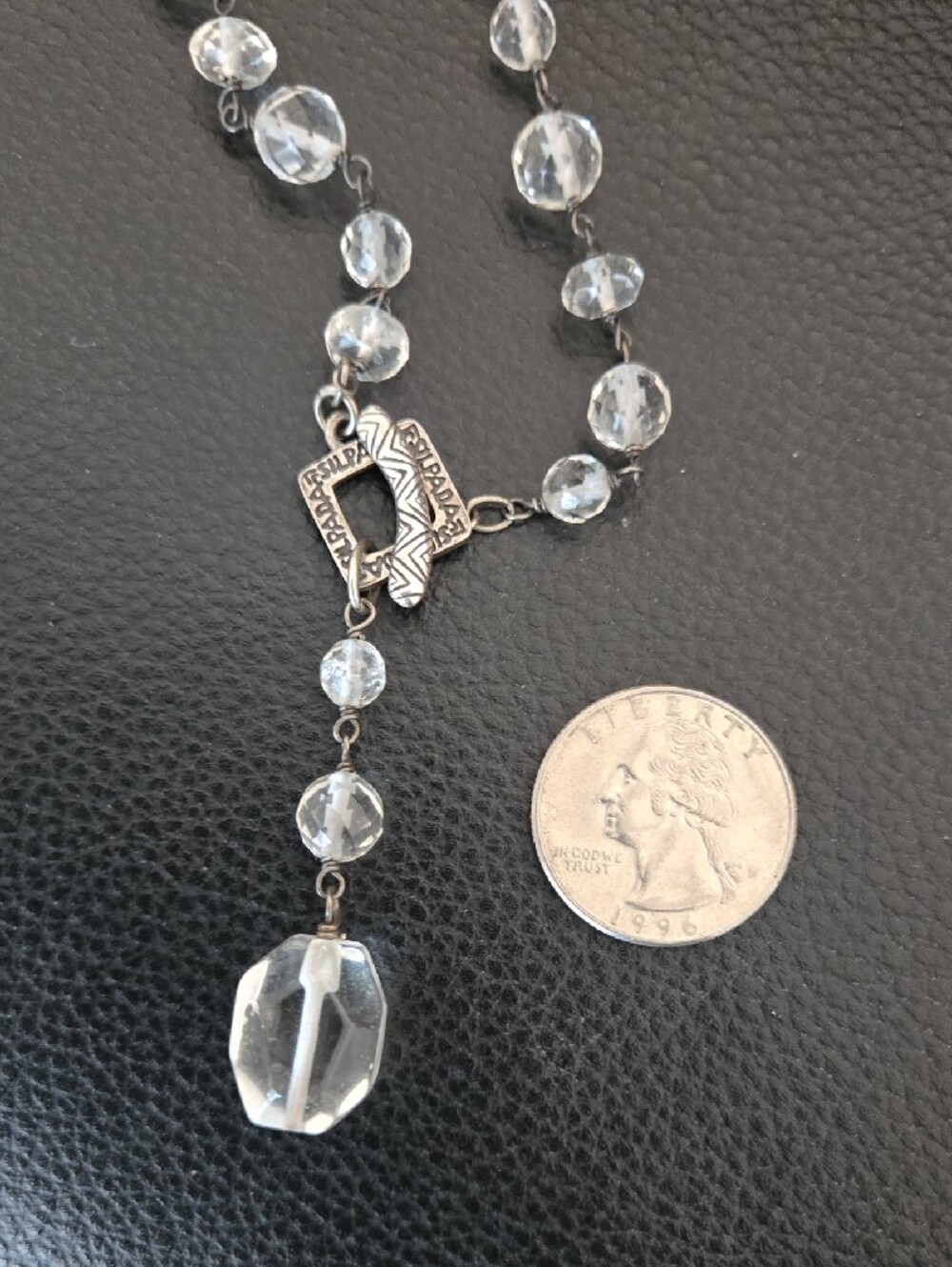 Silpada Clear Crystal Bead Lariat Necklace - Picture 6 of 6